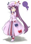  alternate_hairstyle ane bad_id bad_pixiv_id bespectacled braid crescent glasses hat long_hair patchouli_knowledge purple_eyes purple_hair solo touhou twin_braids very_long_hair 