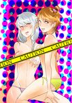  2girls atlus bikini_bottom breasts ebippoid genderswap hanamura_yousuke highres multiple_girls narukami_yuu persona persona_4 thighs 