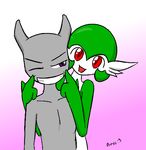  ambiguous_gender gardevoir legendary_pok&#233;mon livinlovindude male mewtwo nintendo plain_background pok&#233;mon pok&eacute;mon purple_eyes red_eyes smile video_games 