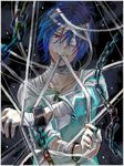 bandage bandaging blue_hair chains eyepatch jewelry katekyo_hitman_reborn katekyo_hitman_reborn! necklace patch_eye pineapple_hair reborn! red_eye red_eyes rokudo_mukuro rokudou_mukuro roll_bandage short_hair solo 