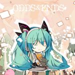  bondson chibi closed_eyes copyright_name green_hair hatsune_miku headphones long_hair odds_&amp;_ends_(vocaloid) pantyhose project_diva_(series) project_diva_f robot sitting skirt solo twintails very_long_hair vocaloid 