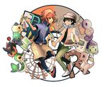  2boys game_boy handheld_game_console kyouhei_(pokemon) male male_focus multiple_boys nintendo nintendo_ds pokemon pokemon_(game) pokemon_bw2 red_(pokemon) 