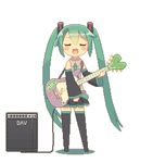  amplifier animated animated_gif blush closed_eyes dav-19 detached_sleeves full_body green_hair guitar hair_ornament hatsune_miku instrument long_hair lowres music necktie singing skirt solo spring_onion thighhighs transparent_background twintails vocaloid zettai_ryouiki 