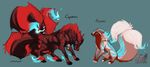  azumi blue_eyes brother canine color creature demon female feral fire flames fox frisky_ferals glowing gorou jewelry magic male mammal mane multiple_tails necklace quadruped red_eyes sefeiren sheath sibling sister sitting skull standing unknown_species yokai 