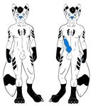  big_penis blue blue_eyes blue_nipples blue_nose blue_penis canine chevron erection extreme_penis fox hi_res male mammal model_sheet nipples penis plain_background ref-sheet solo white_background 