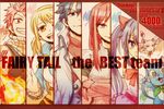  3girls blonde_hair blue_hair charle_(fairy_tail) column_lineup copyright_name crossed_arms erza_scarlet fairy_tail fire gray_fullbuster happy_(fairy_tail) lucy_heartfilia multiple_boys multiple_girls natsu_dragneel red_hair smile tadano_kandume wendy_marvell 