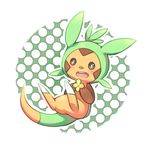  brown_eyes chespin claws creature flower gen_6_pokemon murro_mi no_humans pokemon pokemon_(creature) smile solo tail 