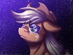  applejack_(mlp) blonde_hair cowboy_hat crying equine female feral freckles friendship_is_magic green_eyes hair hat horse inuhoshi-to-darkpen mammal my_little_pony night pony reflection shooting_star sky solo stars tear tears upset 