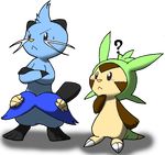  1984iclimb-448lucario alpha_channel ambiguous_gender blush chespin crossed_arms cula dewott duo mammal mustelid nintendo otter plain_background pok&#233;mon pok&eacute;mon standing transparent_background video_games white_background 