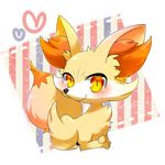  bad_pixiv_id blush creature fennekin gen_6_pokemon heart lemoco99 no_humans pokemon pokemon_(creature) smile solo tail 