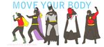  amazing animated batgirl batman batman_(series) dancing english_text female human male mammal plain_background red_hood red_robin robin_the_boy_wonder_(batman) text white_background 