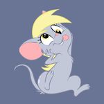  big_ears blonde_hair derp derpy_hooves_(mlp) female friendship_is_magic furseiseki_(artist) grey_background hair mammal mouse my_little_pony plain_background rodent tongue tongue_out unknown_artist 