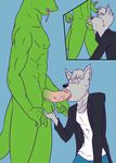  ball_fondling balls clothed clothing deep-throat deep_throat duo erection ero-kimi fellatio gay male nude oral oral_sex penis scalie sex thick_penis trigger xander 