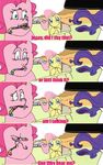  2013 blue_eyes candy_cane car comic female fluttershy_(mlp) friendship_is_magic frown green_eyes my_little_pony nervous pink_fur pinkie_pie_(mlp) rarity_(mlp) road thinking what white_fur yellow_fur 