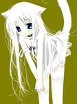  animal_ears bell blue_eyes cat_ears collar long_hair oekaki original sakurazawa_izumi solo tail thighhighs white_hair 