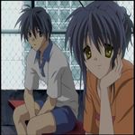  1girl bad_aspect_ratio clannad okazaki_tomoya sagara_misae screencap smile 