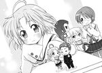  4girls blush figure greyscale kogami_akira lucky_star monochrome multiple_girls pantyhose school_uniform shiraishi_minoru ubizo 