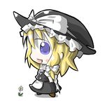  aoblue blonde_hair chibi flower hat kirisame_marisa solo touhou witch_hat 