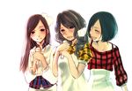  a~chan bad_id bad_pixiv_id blush kashiyuka microphone multiple_girls nocchi_(perfume) perfume plaid tears yokoyari_mengo 