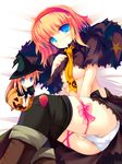  ai_takurou alice_margatroid blonde_hair blue_eyes blush capelet doll fingering food fruit hat long_hair masturbation orange_hair panties pumpkin ribbon shanghai_doll short_hair solo strawberry thighhighs touhou underwear 