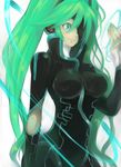  akishima_kei aqua_eyes bad_id bad_pixiv_id breasts green_hair green_nails hatsune_miku large_breasts long_hair nail_polish solo twintails vocaloid 