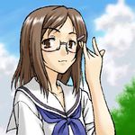 :3 adjusting_eyewear glasses lowres natsume_yuujinchou oekaki peter_(gvb) sasada_jun school_uniform serafuku solo 
