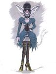  anthrofied boots corset espeon female goth high nintendo piercing pok&eacute;mon tattoo thigh video_games 