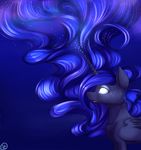  equine eyeshadow female friendship_is_magic glowing_eyes hair horn horse long_hair makeup mammal my_little_pony pony princess_luna_(mlp) solo sparkles spittfire white_eyes winged_unicorn wings 