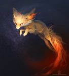  abstract_background alectorfencer ambiguous_gender canine fennec fennekin feral fire flames fox glowing glowing_eyes mammal nintendo no_pupils orange_sclera pok&#233;mon pok&eacute;mon solo video_games 