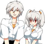  1girl angel angel_(evangelion) angel_chromosome_xx nagisa_kaworu neon_genesis_evangelion red_eyes short_hair smile tabris tabris-xx twintails white_hair 