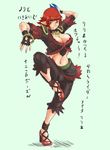  ballet_slippers bracelet breasts cameltoe choker cleavage dancer final_fantasy final_fantasy_xi fingerless_gloves gloves hair_ornament high_heels jewelry lilisette necklace red_hair shoes translation_request 