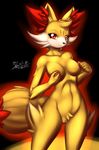  anthro breasts canine female fennec fennekin fluffy fox mammal mnxenx001 nintendo nipples nude pok&#233;mon pok&#233;morph pok&eacute;mon pussy red_eyes solo video_games 
