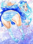  ass bad_id bad_pixiv_id blue blue_eyes blue_hair blue_skirt cure_marine dodai_shouji heartcatch_precure! highres kurumi_erika long_hair magical_girl precure skirt smile solo thighhighs 