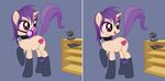  equine female feral gas_mask hair horse jessica_elwood legwear mammal my_little_pony nude original_character panties pony purple_hair red_eyes solo stockings tablet underwear webcam 