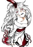  copyright_request japanese_clothes kawazu kimono long_hair red_eyes solo tentacles white_hair 