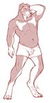  belly boxers canine chubby dog looking_at_viewer male muscles rottweiler solo spottyjaguar underwear 