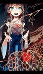  :d alternate_costume bad_id bad_pixiv_id bangs blue_eyes blurry branch brown_hair chinese_clothes chinese_lantern_(plant) cloak cowboy_shot depth_of_field desert glowing hair_ribbon hair_tubes hanfu long_hair long_sleeves looking_at_viewer luo_tianyi night night_sky open_mouth outdoors outstretched_hand reaching ribbon runa_men sand sidelocks sky smile solo spread_fingers standing star star-shaped_pupils star_(sky) symbol-shaped_pupils vocaloid vocanese wide_sleeves 