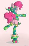  anus blue_eyes clothed clothing clown cynicalmoose equine female feral friendship_is_magic fur hair horse mammal my_little_pony pink_background pink_fur pink_hair pinkie_pie_(mlp) plain_background pony pussy solo 
