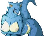  big_breasts blush breasts female invalid_tag l1zardman looking_at_viewer nidoqueen nintendo nipples nude open_mouth plain_background pok&#233;mon pok&eacute;mon pose solo video_games white_background wide_hips 