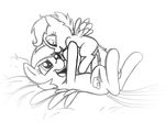  cub cutie_mark equine eye_contact female feral friendship_is_magic happy horse mammal mickeymonster monochrome my_little_pony pegasus plain_background pony rainbow_dash_(mlp) scootaloo_(mlp) smile white_background wings young 