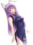  alternate_costume animal_ears bad_id bad_pixiv_id blush bunny_ears china_dress chinese_clothes dress long_hair looking_at_viewer mochi.f purple_hair red_eyes reisen_udongein_inaba solo touhou 