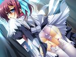  1girl anal anal_insertion anal_object_insertion blue_eyes blush collar discreet_vibrator double_penetration game_cg goshujinsama_daisuki maid murakumo_sakura object_insertion panties red_hair underwear vaginal vaginal_insertion vaginal_object_insertion vibrator vibrator_under_panties zettai_maou 