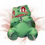  blush bulbasaur claws cotora featureless_crotch kotora looking_at_viewer nintendo open_mouth pok&#233;mon pok&eacute;mon red_eyes solo video_games 