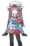  alternate_costume blue_(pokemon) brown_eyes brown_hair coat dadadanoda hat long_hair mittens official_style pantyhose pokemon pokemon_(game) pokemon_frlg scarf skirt solo winter_clothes 