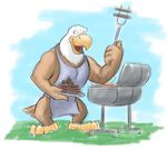  avian barbecue bird eagle food grill holcomb hot_dog male mudwolfy muscles solo 