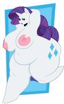  anthro anthrofied big_breasts blue_eyes breasts butt chubby cutie_mark equine female friendship_is_magic grim-kun hair hooves horn mammal mane morbidly_obese my_little_pony nipples nude overweight pose purple_hair rarity_(mlp) solo unicorn 