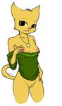  bottomless breasts chombie chombieart clothed clothing erect_nipples feline female half-dressed katia_managan khajiit looking_at_viewer mammal necklace nipples nude plain_background prequel pussy robe solo the_elder_scrolls topless video_games white_background 