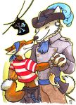 bandanna canine chain feather flag fox gay hat male mammal pirate wolf 