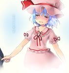  bad_id bad_pixiv_id blue_hair crying crying_with_eyes_open hat remilia_scarlet ribbon solo suzushiro_sayu tears touhou translated 