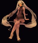  bodysuit brown_eyes copyright_request iwamoto_zerogo legs long_hair silver_hair solo thighhighs 